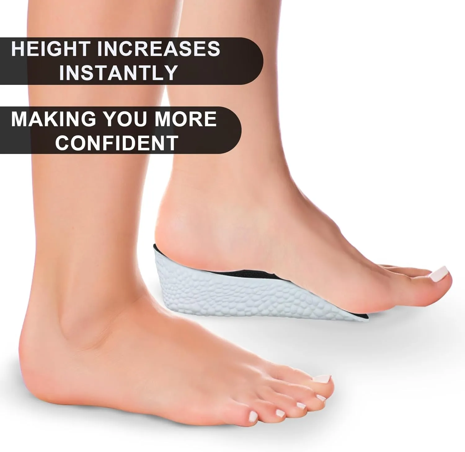 2 Pairs Orthopedic High Pads, 1.38 Inch Orthopedic Height Increase Insoles Arch Support Insoles High Pads Orthopedic High Heel Pads for Men Women(Black)