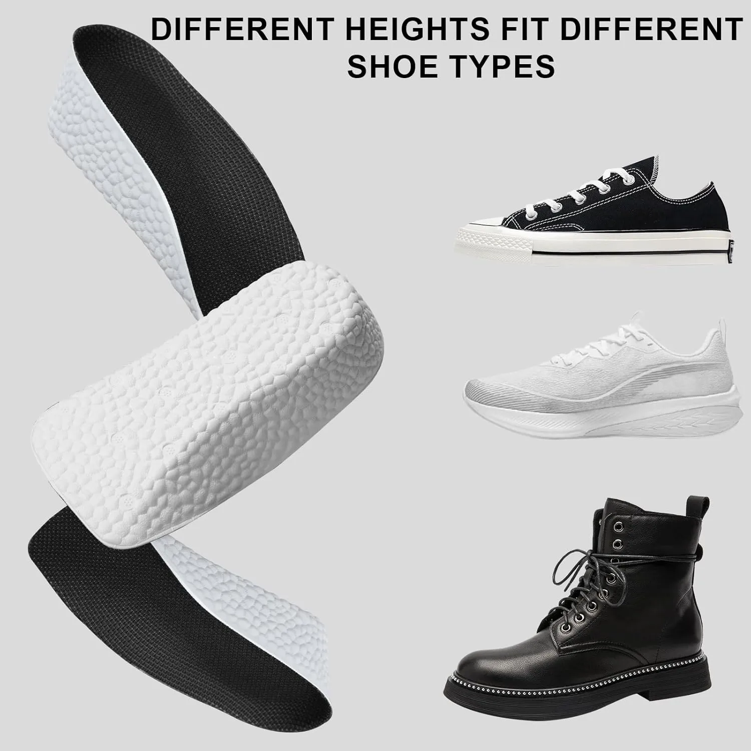 2 Pairs Orthopedic High Pads, 1.38 Inch Orthopedic Height Increase Insoles Arch Support Insoles High Pads Orthopedic High Heel Pads for Men Women(Black)