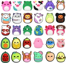 30 Pcs Shoe Decoration Charms for Girls Boys,Cute Animal Fruits Cartoon Charms Teens,DIY Sandals shoe Decoration Charms