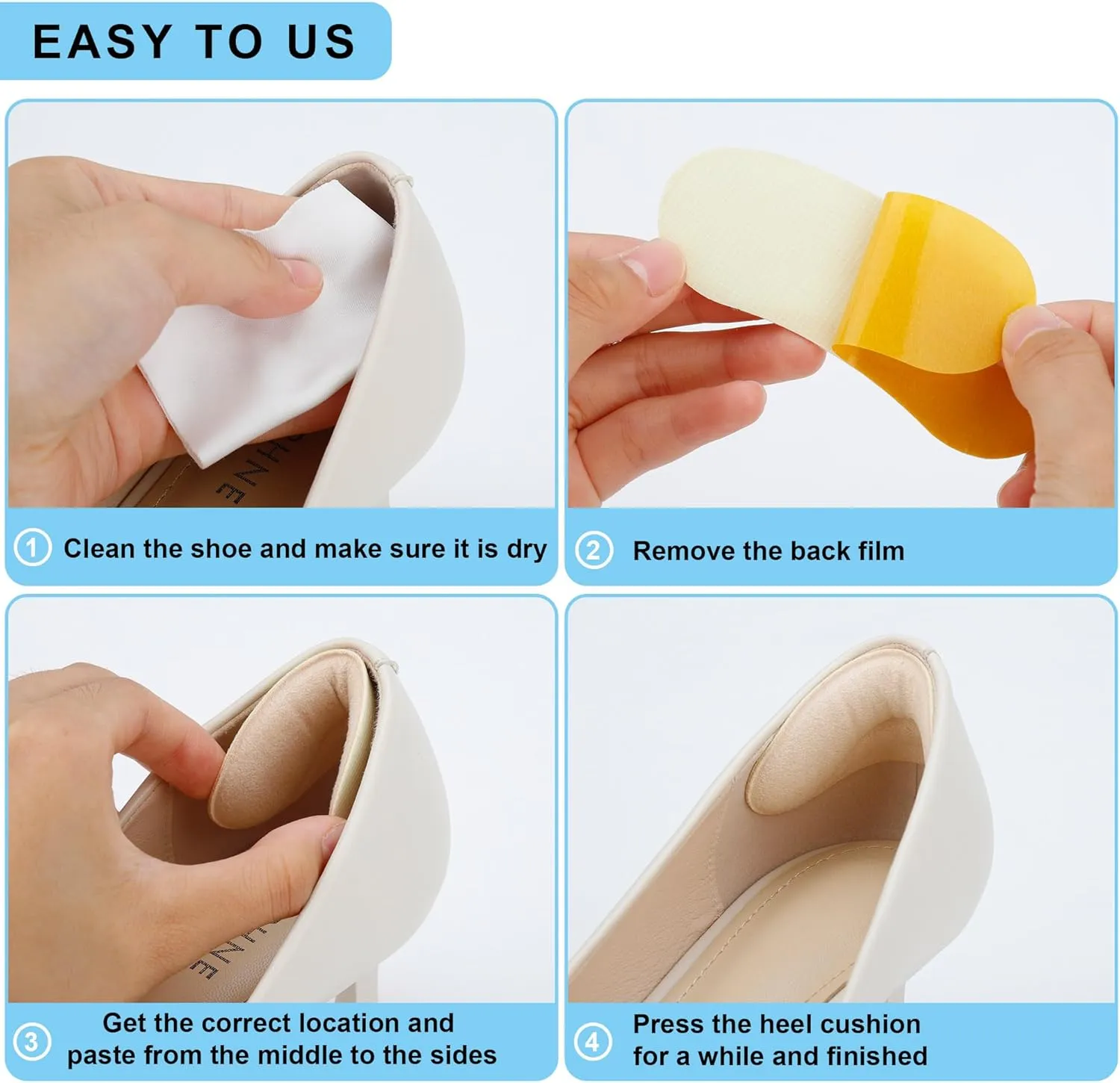 6 Pairs Heel Cushion Pads for Shoes Too Big, Shoe Grips Liners Heel Protectors to Prevent Heel Pain, Blisters and Rubbing, Anti Slip Shoe Filler Make Shoes Fit Tighter