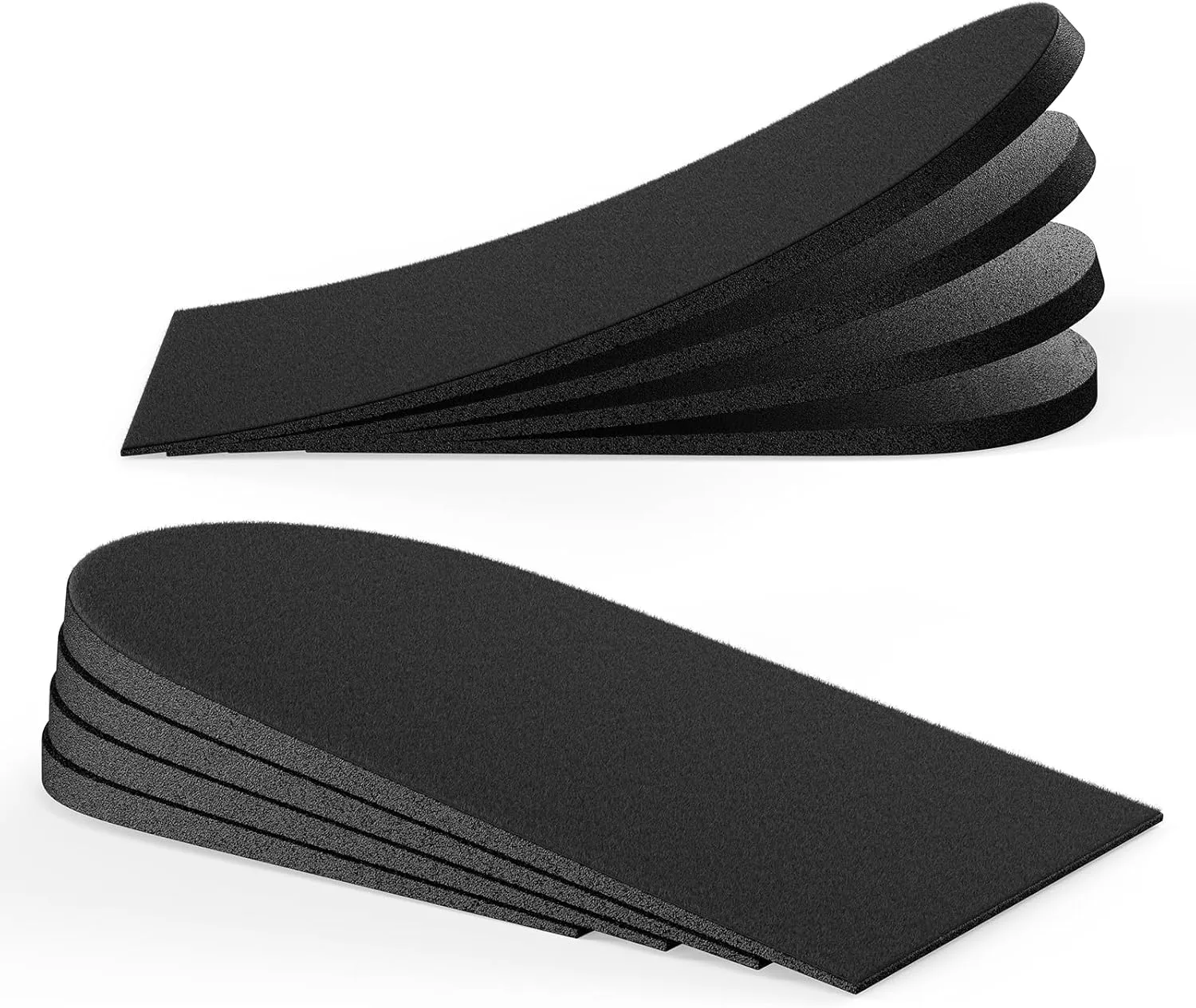Adjustable Heel Lift Inserts for Shoes - Bukihome Orthopedic Shoe Lift for Uneven Legs 4 Layers Height Increase Insole for Heel Pain,Heel Spur,Achilles Tendonitis,Black,Large
