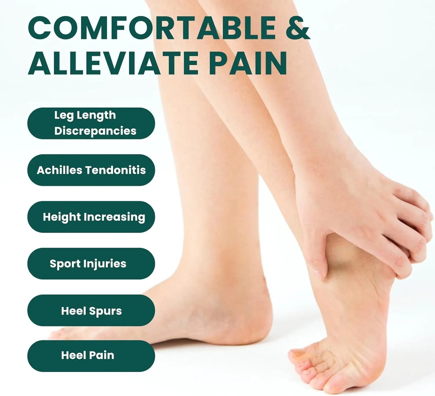 Adjustable Heel Lift Inserts for Shoes - Bukihome Orthopedic Shoe Lift for Uneven Legs 4 Layers Height Increase Insole for Heel Pain,Heel Spur,Achilles Tendonitis,Small (Women's 4-8.5)