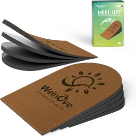 Adjustable Heel Lift Inserts for Shoes - Welnove 4 Layers Orthopedic Shoe Lifts for Women Uneven Legs Leg Length Discrepancy Heel Pain - Heel Insert for Height Increasing (Brown,Size S Pack of 2)