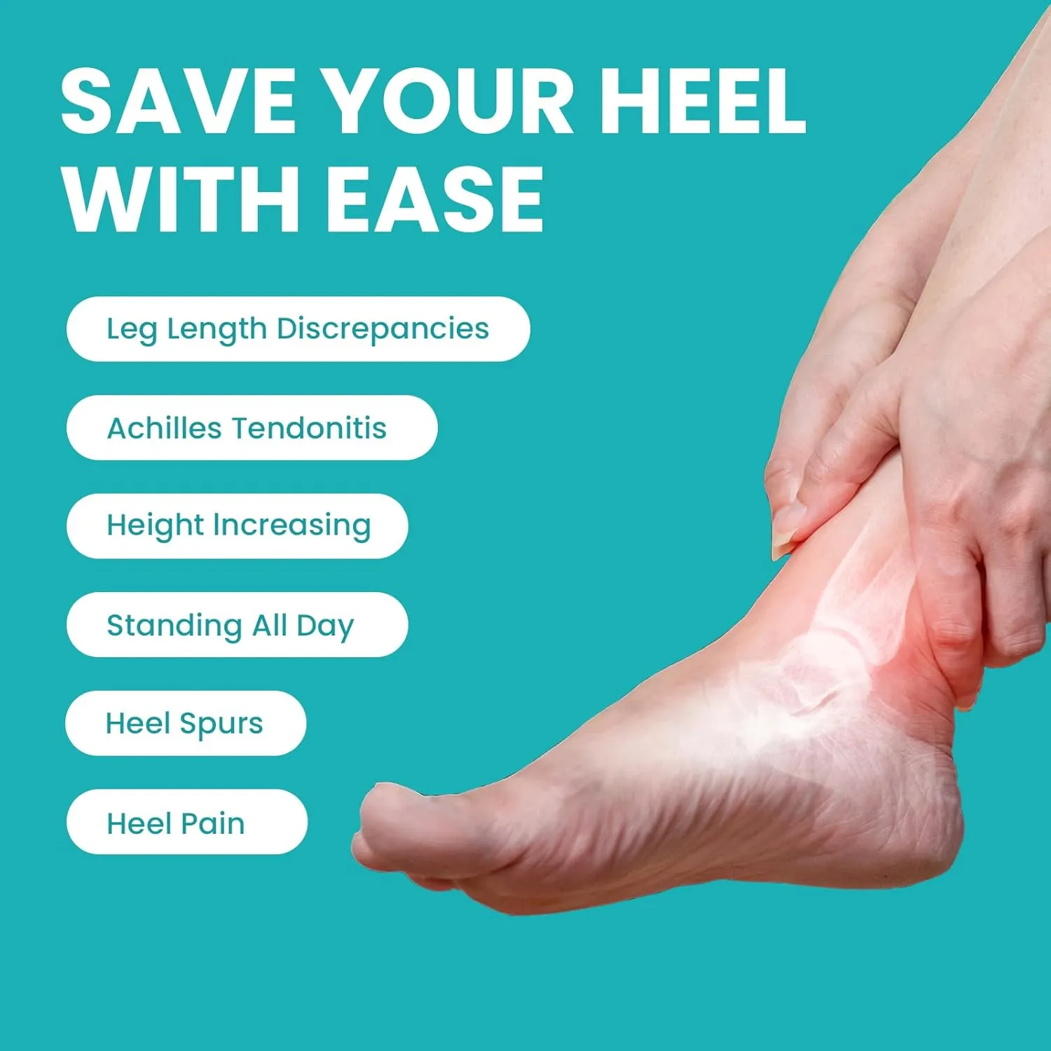 Adjustable Heel Lifts for Heel Pain Relief - Promifun 4 Layer Orthopedic Shoe Inserts for Achilles Tendonitis, Plantar Fasciitis, Heel Spur, Height Increase Inserts, Brown (S)