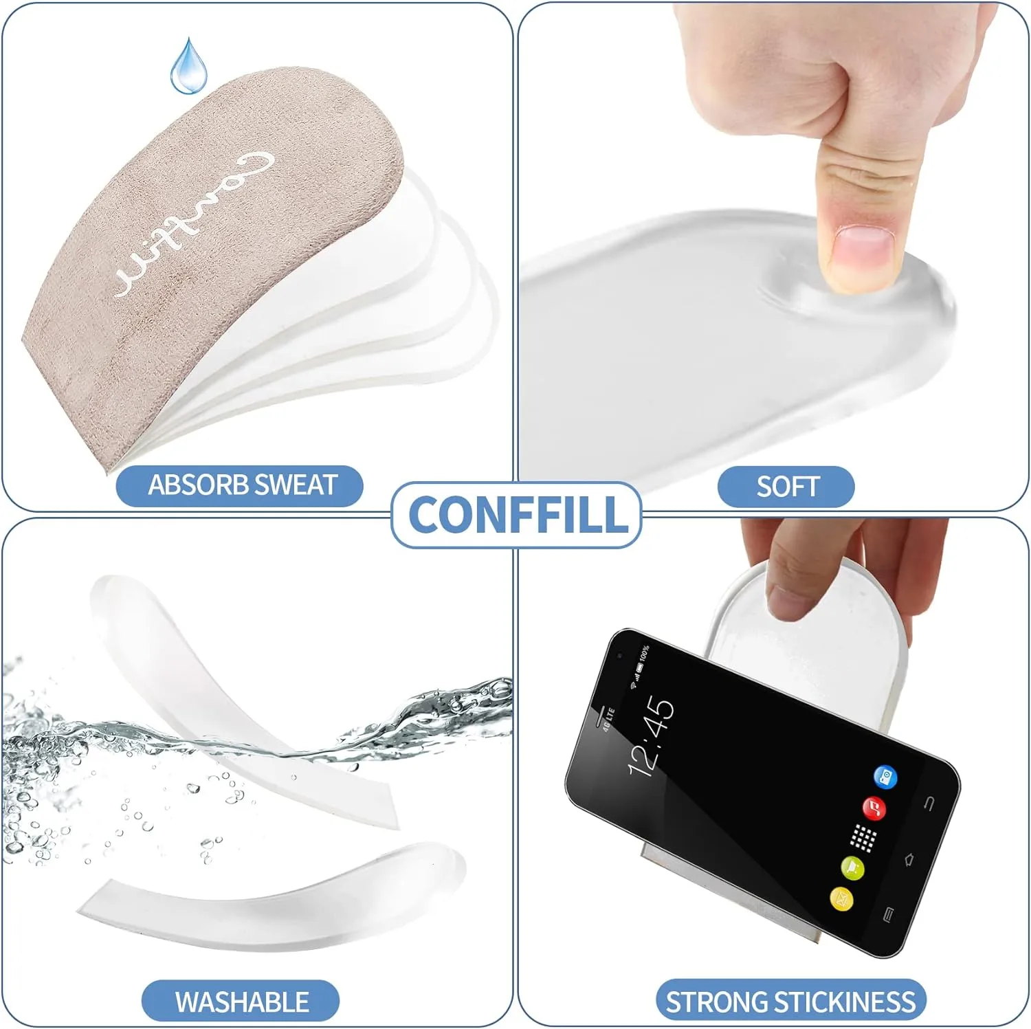 Adjustable Orthopedic Heel Lift Inserts Gel Height Increase Insoles for Women Men Leg Length Discrepancy, Heel Pain, Heel Spurs, 4-Layer Stackable Gel Shoe Lifts Lift Shorter Leg Uneven HIPS