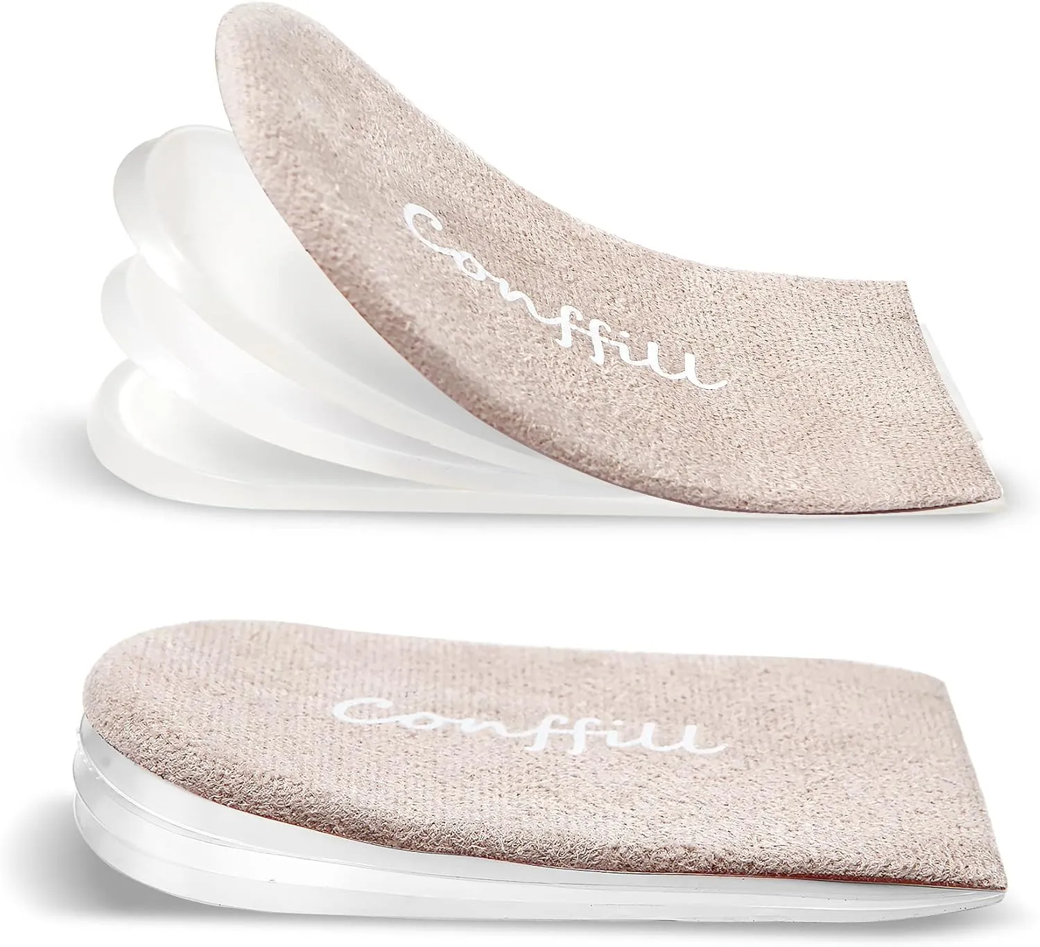 Adjustable Orthopedic Heel Lift Inserts Gel Height Increase Insoles for Women Men Leg Length Discrepancy, Heel Pain, Heel Spurs, 4-Layer Stackable Gel Shoe Lifts Lift Shorter Leg Uneven HIPS