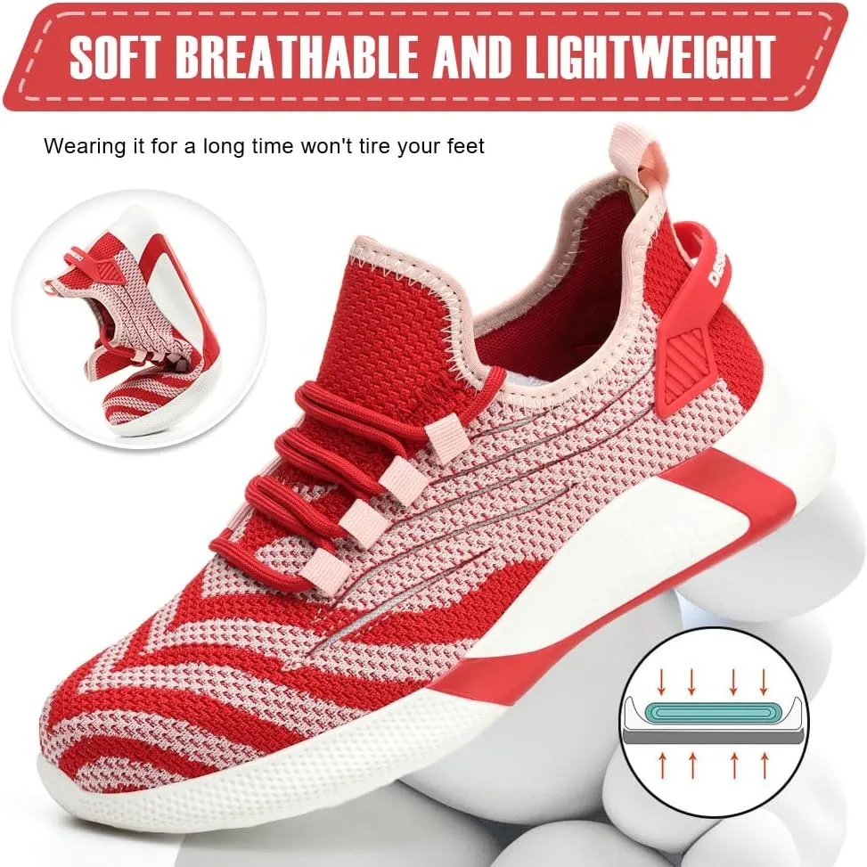 Asiman Steel Toe Shoes for Women Lightweight Breathable Safety Shoes for Men Construction Non Slip Composite Toe