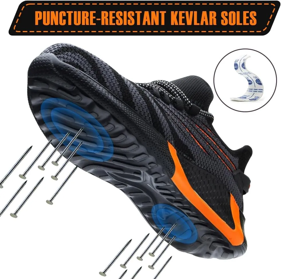 Asiman Steel Toe Shoes for Women Lightweight Breathable Safety Shoes for Men Construction Non Slip Composite Toe