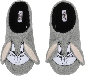 Bioworld Looney Tunes Bugs Bunny Face Adult Gray Scuff Slippers