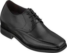 Calden Men's Invisible Height Increasing Elevator Shoes - Black Leather Lace-up Lightweight Dress Oxfords - 3 Inches Taller - K333021 - Size 10 D(M) US