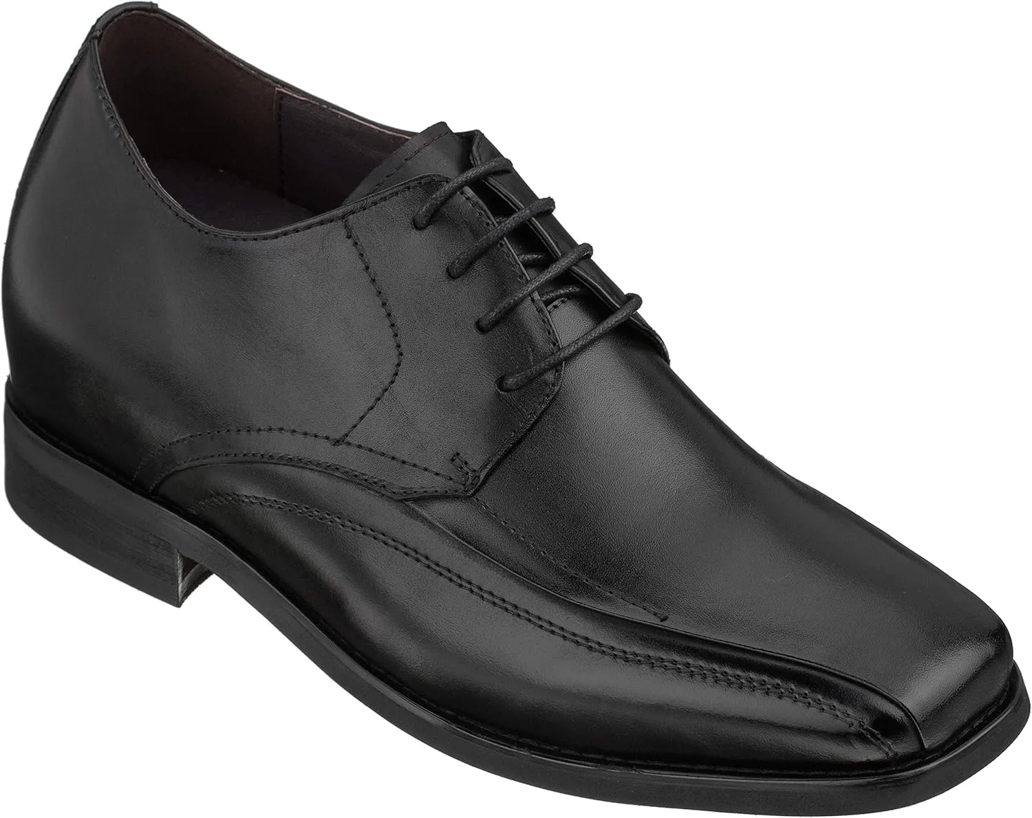 Calden Men's Invisible Height Increasing Elevator Shoes - Black Leather Lace-up Lightweight Dress Oxfords - 3 Inches Taller - K333021 - Size 10 D(M) US