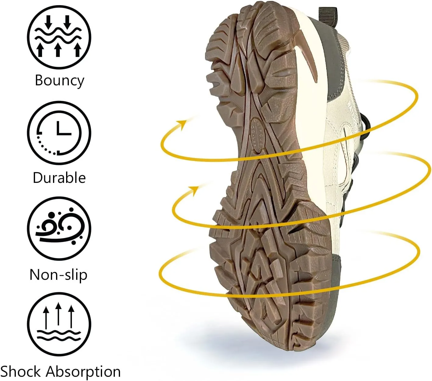 CC-Los Women's Waterproof Hiking Shoes Lightweight Breathable Walking Shoes for Outdoor Climbing Size 5.5-10.5
