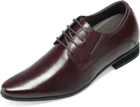 CHAMARIPA Elevator Shoes for Men- Black Leather Height Increase Dress Formal Shoes That Make You Taller 3.15 Inches.
