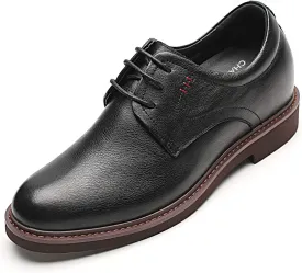 CHAMARIPA Elevator Shoes for Men Invisible Height Increasing Elevator Shoes Lace up Leather Formal Oxford Dress Tuxedo Lift Shoes Make You Taller