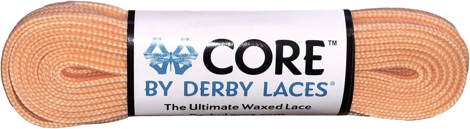 Derby Laces CORE Narrow 6mm Waxed Lace for Figure Skates, Roller Skates, Boots, and Regular Shoes