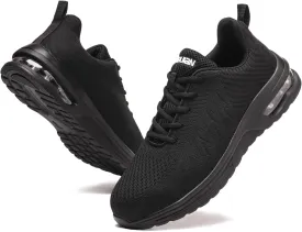 Furuian Steel Toe Shoes for Men Women with Air Cushion Safety Shoes Lightweight Composite Toe Shoes Non Slip Steel Toe Sneakers Indestructible Work Shoes