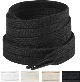 Handshop 2 Pairs Flat Athletic Shoelaces 5/16" in 40"-63" Wide Sneaker Replacement Shoe Laces
