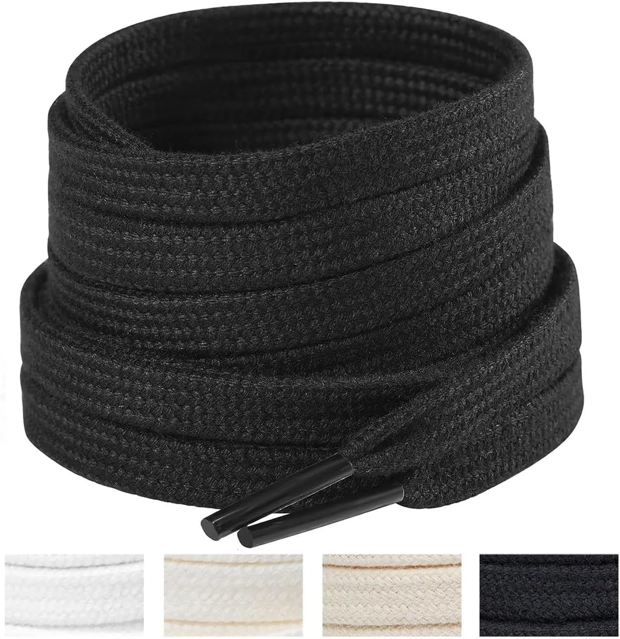 Handshop 2 Pairs Flat Athletic Shoelaces 5/16" in 40"-63" Wide Sneaker Replacement Shoe Laces