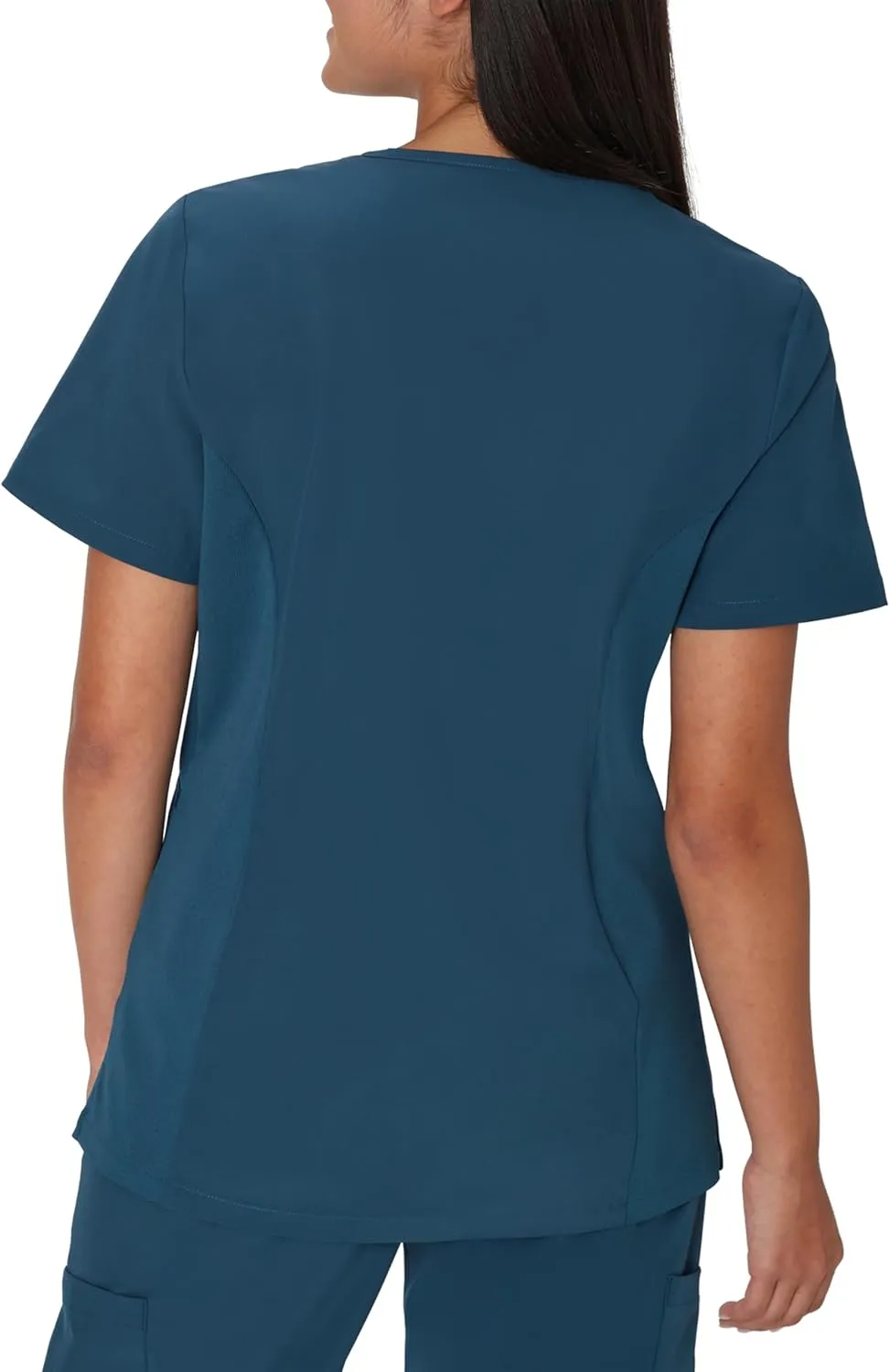 Hanes Women's Scrubs Healthcare Top, Moisture-Wicking Stretch Scrub Shirts, Ribbed Side Panels