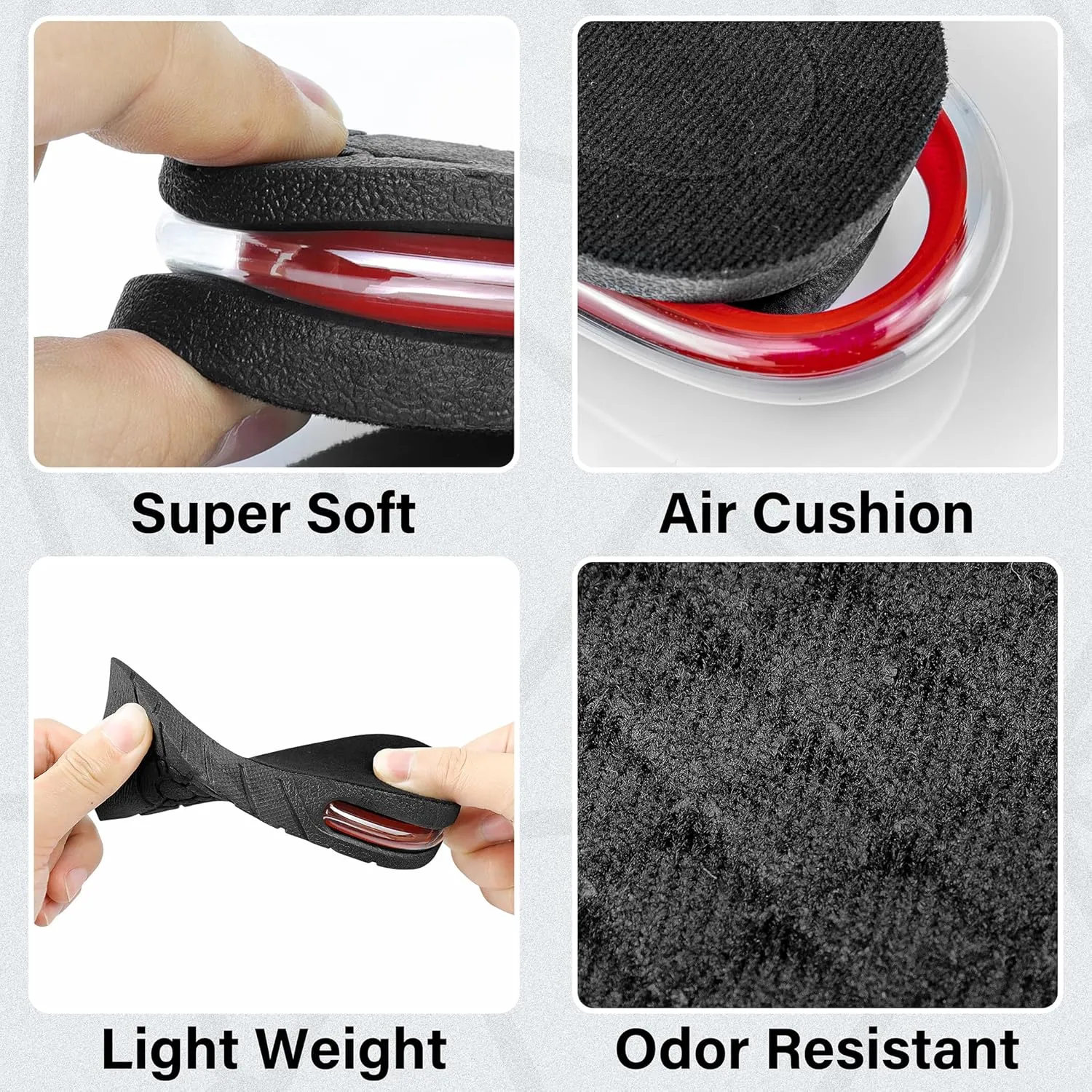 Height Increase Insoles 3-Layer Air up Shoe Lifts Elevator Shoes Insole -6 cm (2.4 inches) Heels Lift Inserts for Men and Women
