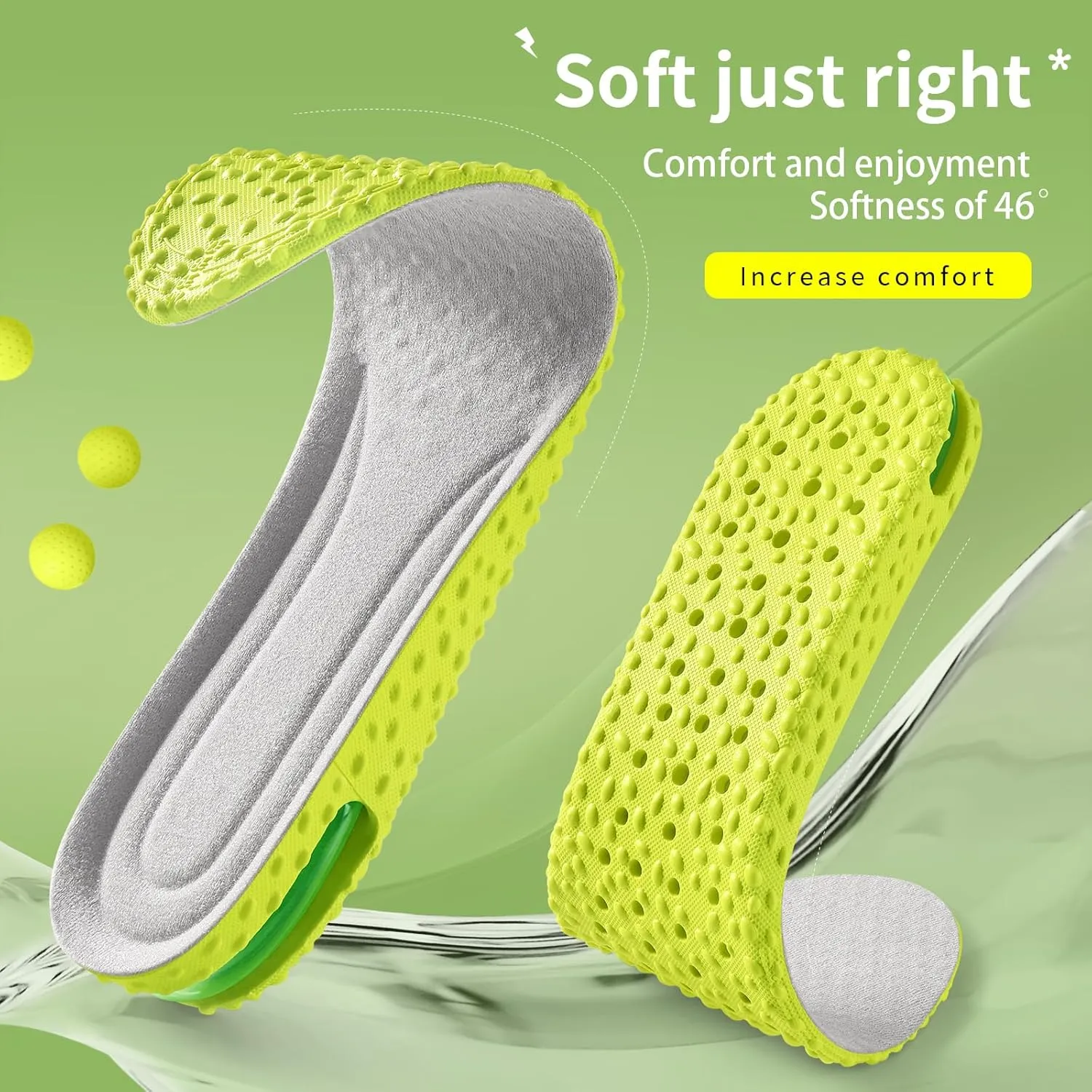 Height Increase Insoles Air Cushion Taller Shoe Insoles Heel Insert for Men and Women,Heel Cushioning Shock Absorption,Relieve Foot Pain 1 Pair