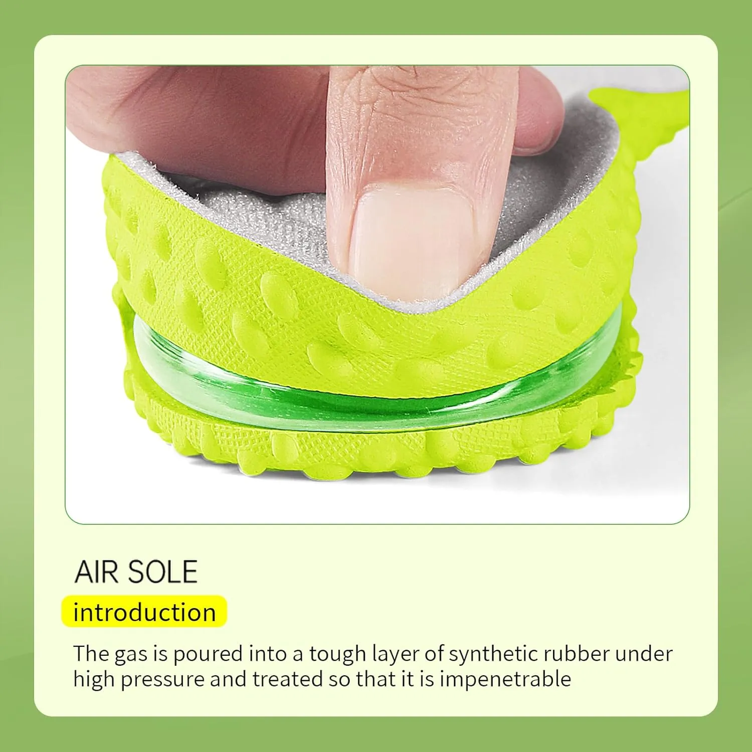 Height Increase Insoles Air Cushion Taller Shoe Insoles Heel Insert for Men and Women,Heel Cushioning Shock Absorption,Relieve Foot Pain 1 Pair