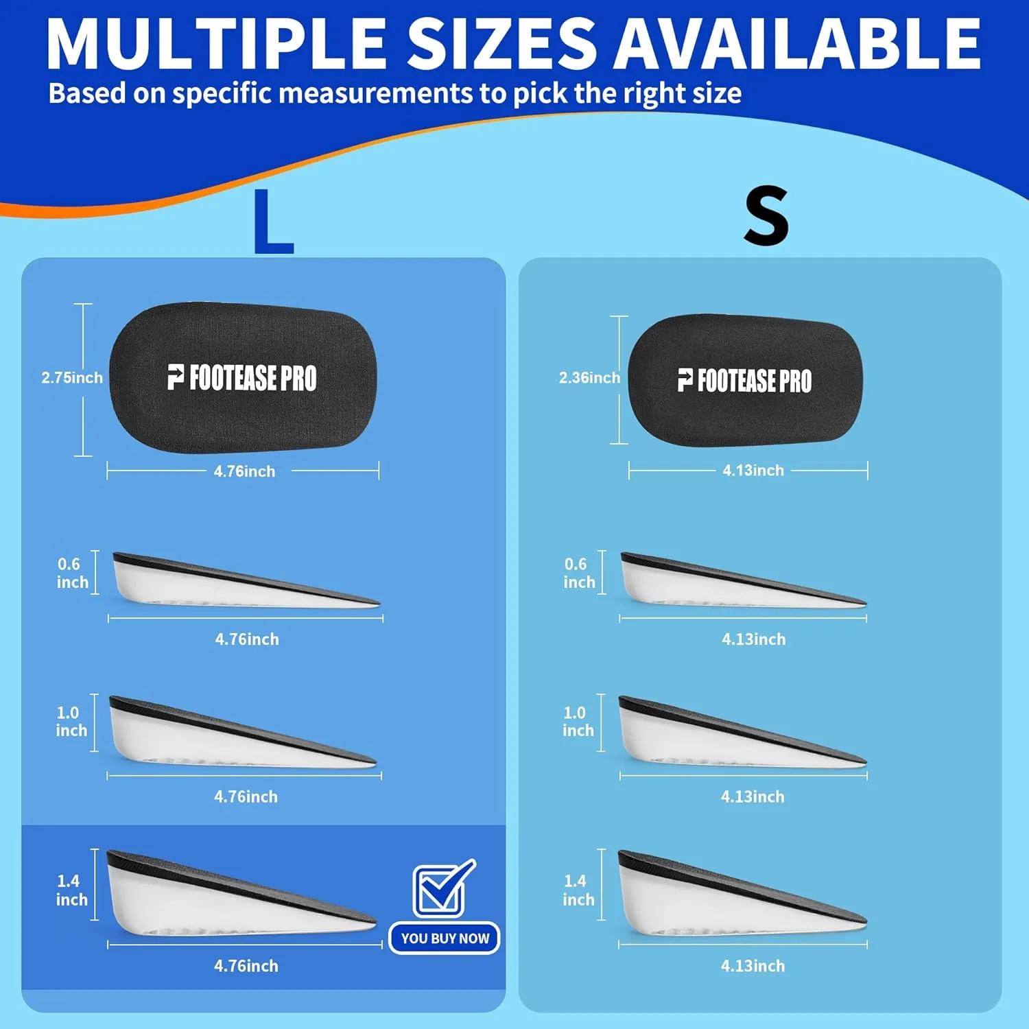 Height Increase Insoles, Gel Heel Lift Inserts for Pain Relief & Shock Absorption, Ideal for Heel Pain, Achilles Tendonitis, Plantar Fasciitis, and Foot Discomfort