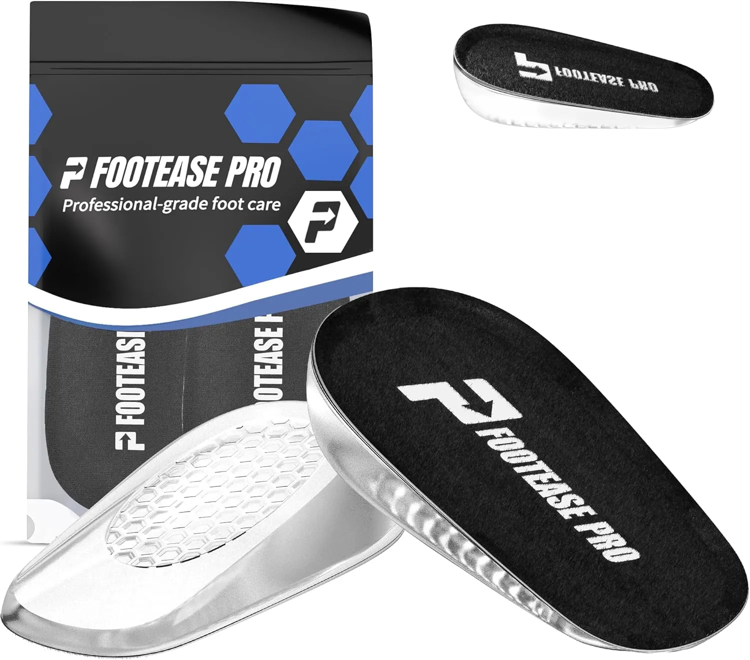 Height Increase Insoles, Gel Heel Lift Inserts for Pain Relief & Shock Absorption, Ideal for Heel Pain, Achilles Tendonitis, Plantar Fasciitis, and Foot Discomfort