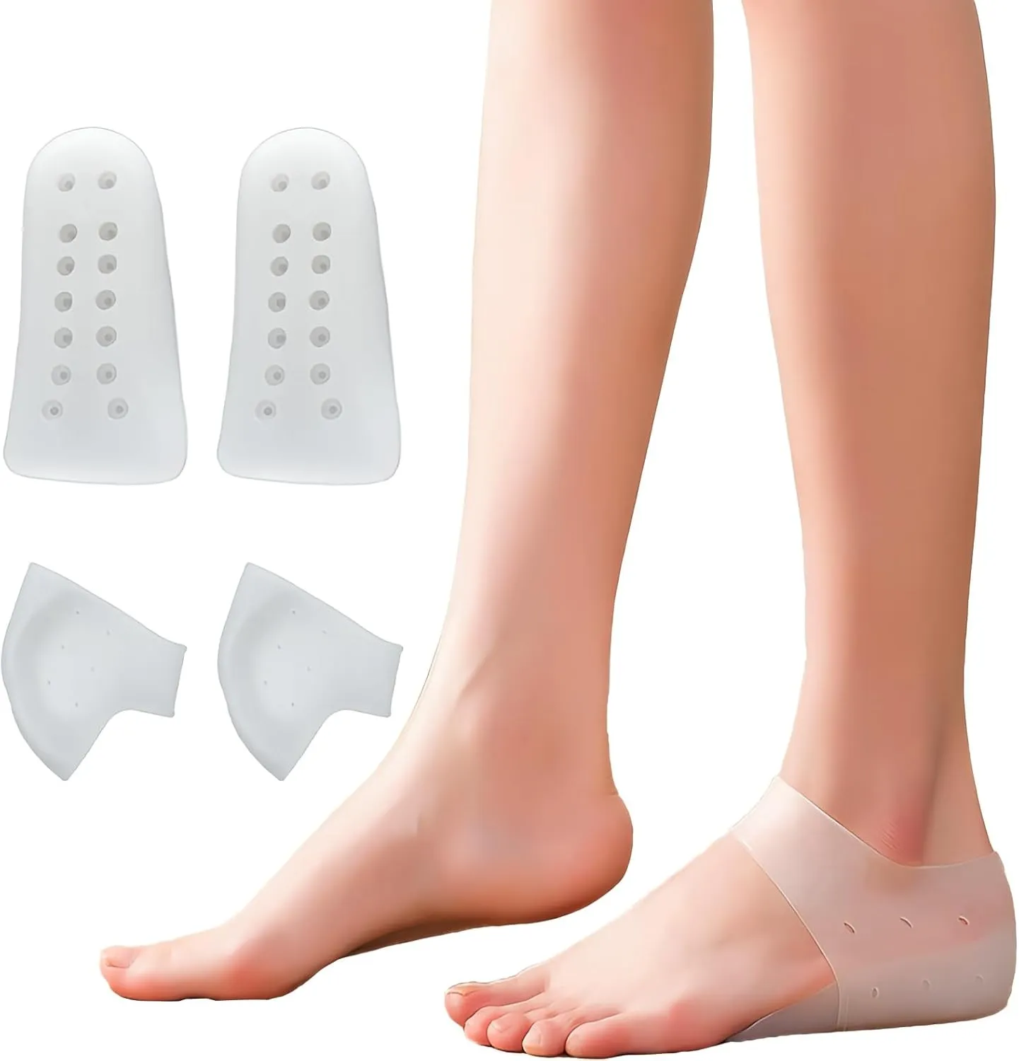 Height Increase Insoles Heel Pads Cushion Height boosters Increase Shoe Insert Gel Heel Cups Invisible Height Elevators Insole Arch Support Heel Protectors Heel Support 2.5CM