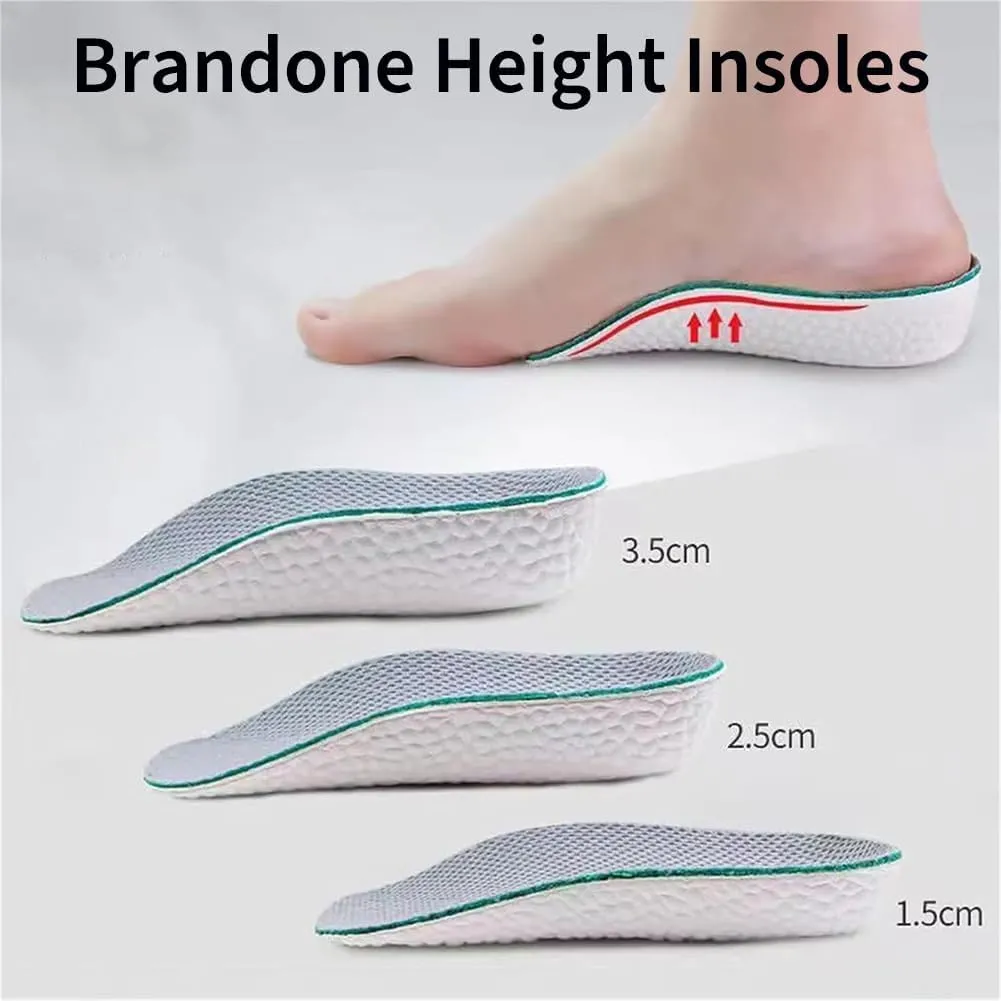 High Pads 1.0, High Pads for Men, Height Insoles 3 Inch, for Flat Feet, Over Pronation (Gray,3size All)