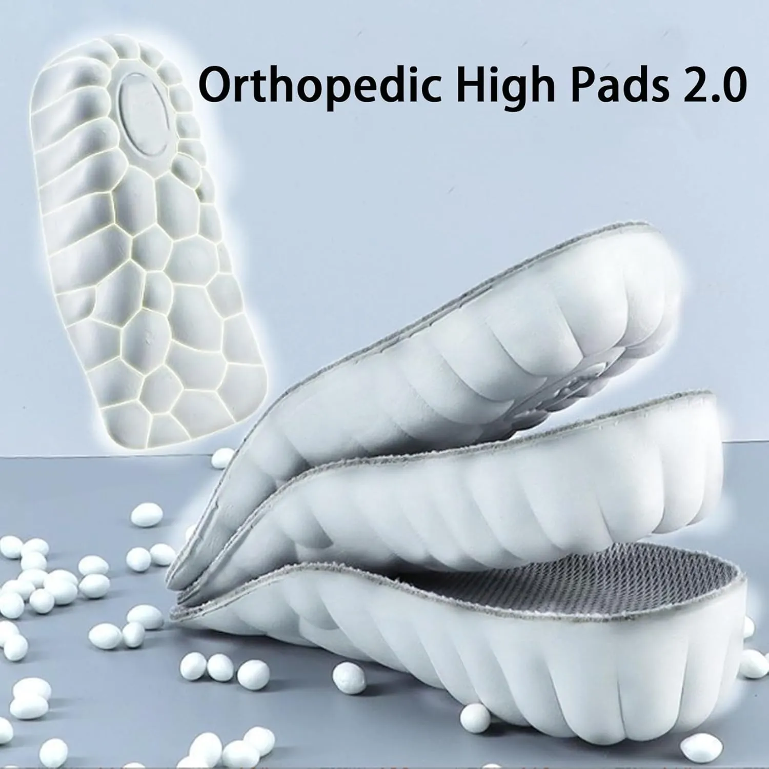 Highpads 2.0, Orthopedic Highpads 2.0, Orthopedic Highpads 3.0, Orthopedic High Pads for Men, Height Increase Insoles, The First Orthopedic Height Insoles (2.0-Black, 3.5cm/1.37in)