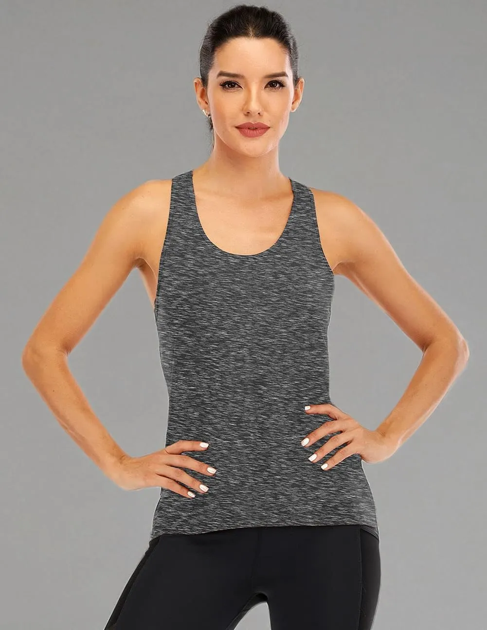 ICTIVE Womens Cross Backless Workout Tops for Women Racerback Tank Tops Open Back Running Muscle Tank Yoga Shirts