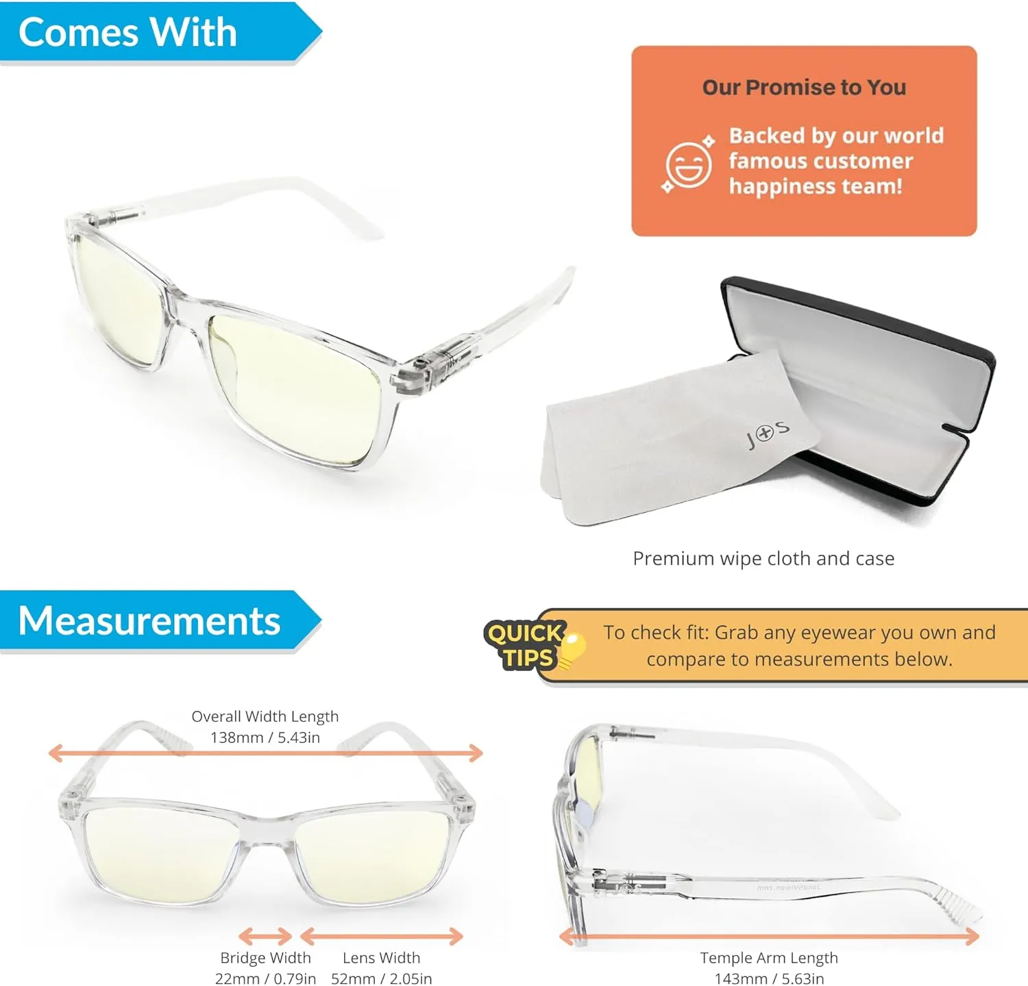 J S Vision Blue Light Blocking Glasses | Computer Gaming/Working Glasses for Women Men | Anti Eyestrain Fatigue UV Glare