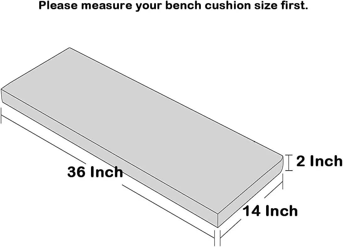 Loveboat Washable Bench Cushion, Non-Slip Bench Pad for Shoe Storage, Window, Piano, Dining 36"x14"x2" Brown