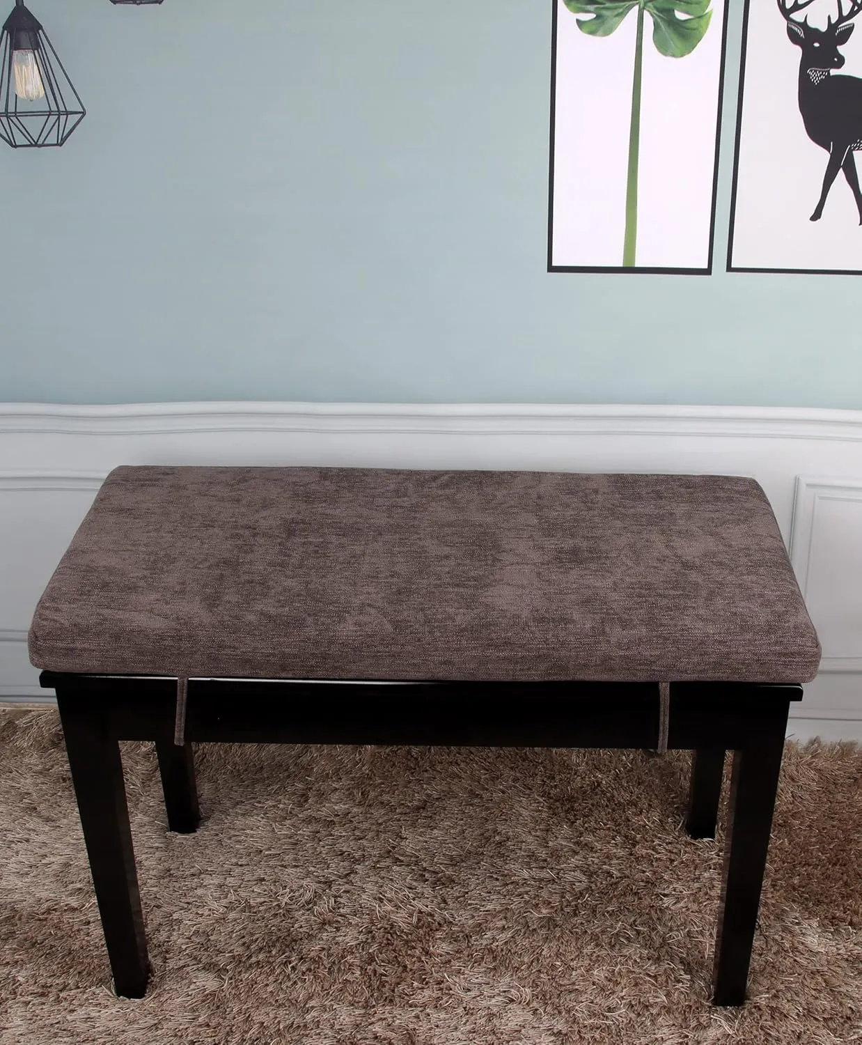 Loveboat Washable Bench Cushion, Non-Slip Bench Pad for Shoe Storage, Window, Piano, Dining 36"x14"x2" Brown