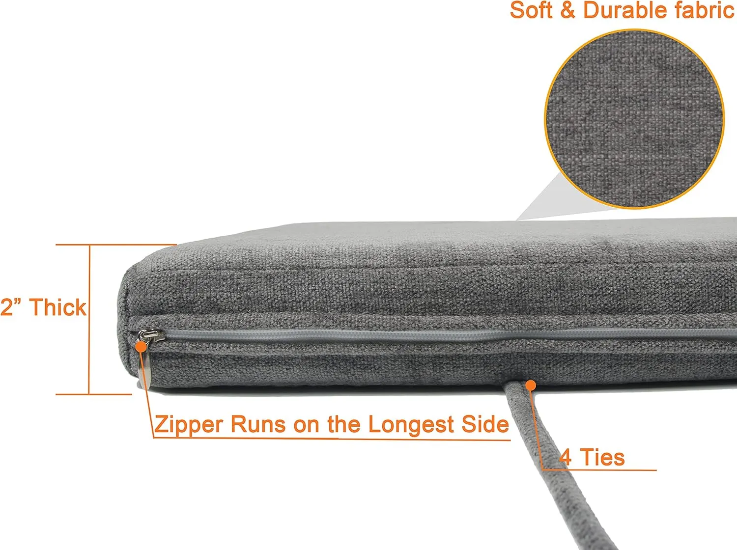 Loveboat Washable Bench Cushion, Non-Slip Bench Pad for Shoe Storage, Window, Piano, Dining 36"x14"x2" Brown
