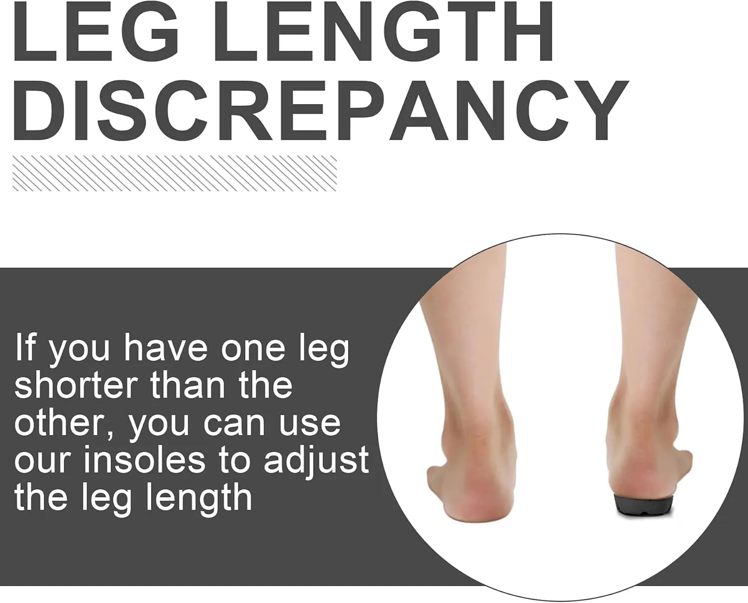 LTOHOE Height Increase Insoles, Heel Shoe Lifts for Achilles Tendonitis and Leg Length Discrepancy, Shoe Inserts to Make You Taller, Heel Cushion Inserts for Men & Women Black 1" Height