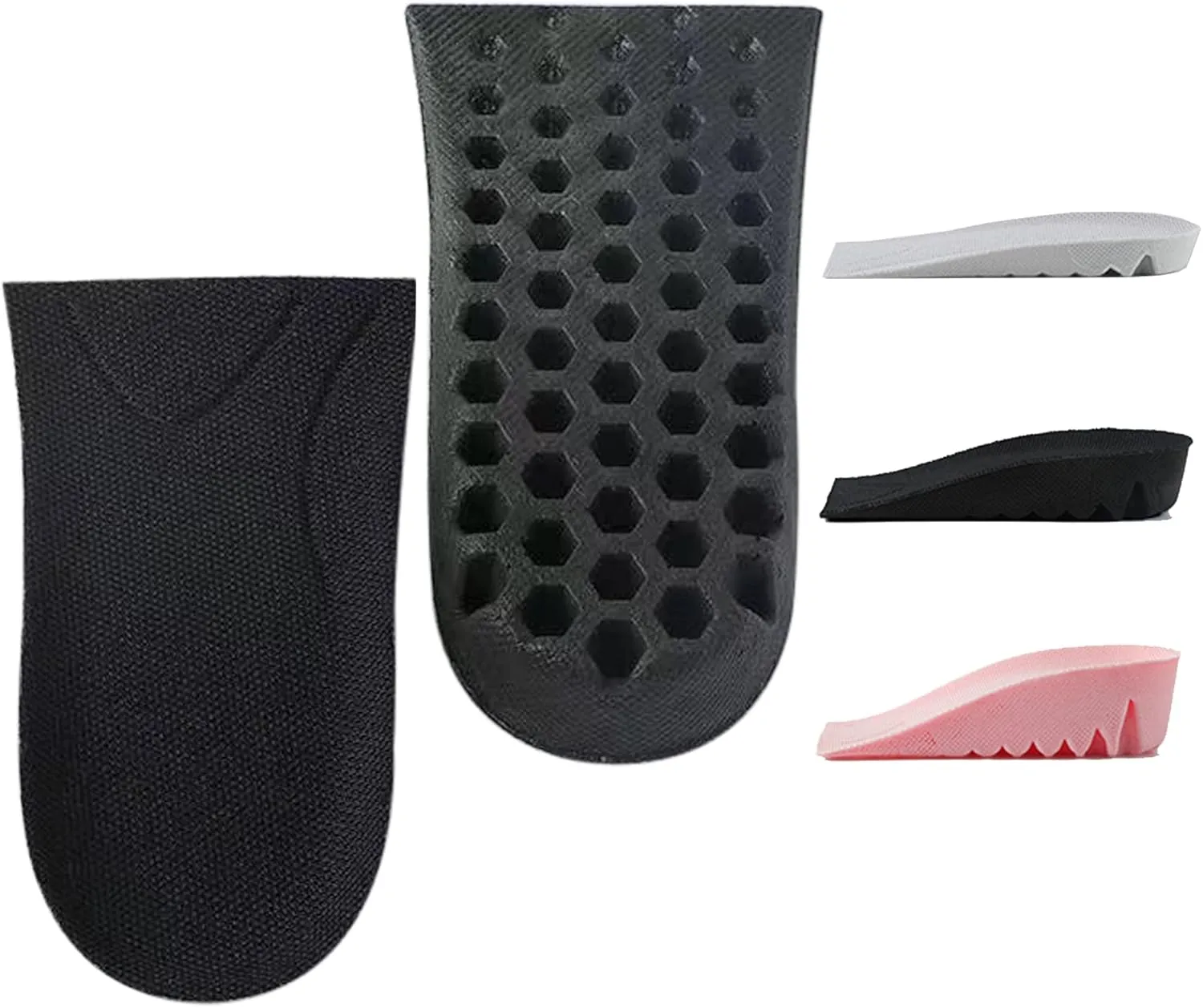 LTOHOE Height Increase Insoles, Heel Shoe Lifts for Achilles Tendonitis and Leg Length Discrepancy, Shoe Inserts to Make You Taller, Heel Cushion Inserts for Men & Women Black 1" Height