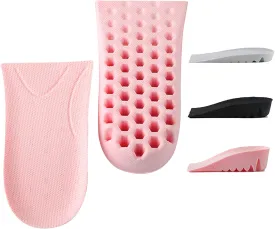 LTOHOE Height Increase Insoles, Heel Shoe Lifts for Achilles Tendonitis and Leg Length Discrepancy, Shoe Inserts to Make You Taller, Heel Cushion Inserts for Men & Women Pink 1" Height
