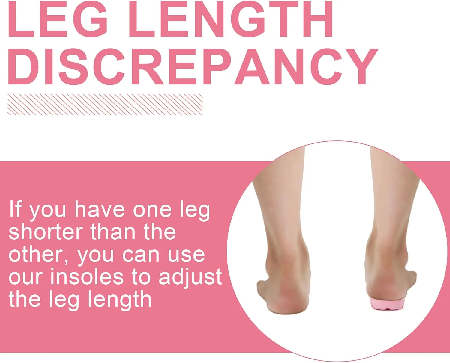 LTOHOE Height Increase Insoles, Heel Shoe Lifts for Achilles Tendonitis and Leg Length Discrepancy, Shoe Inserts to Make You Taller, Heel Cushion Inserts for Men & Women Pink 1" Height