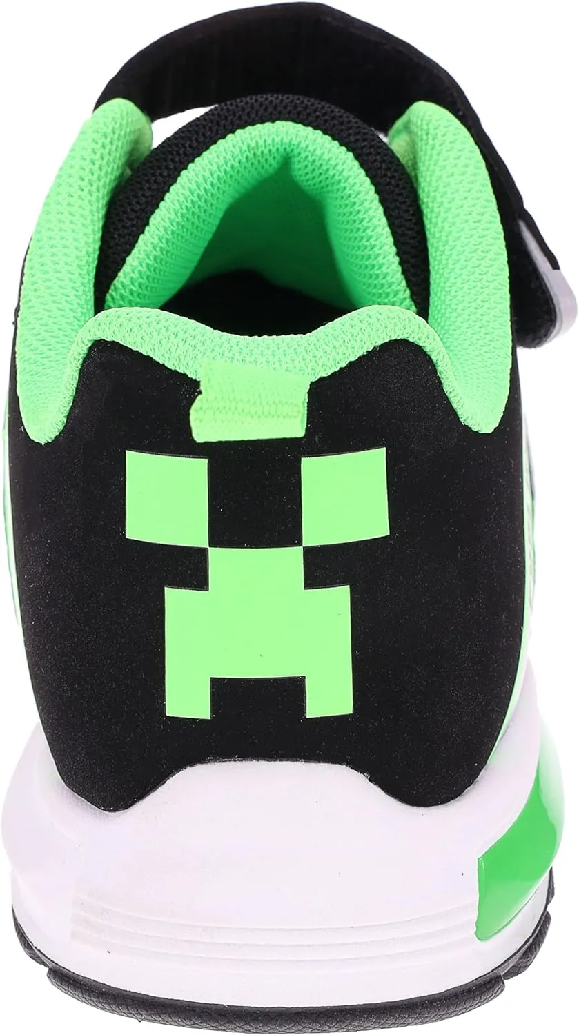 Minecraft Shoes for Boys, High-Top Sneakers for Little Kid/Big Kid, Navy/Green