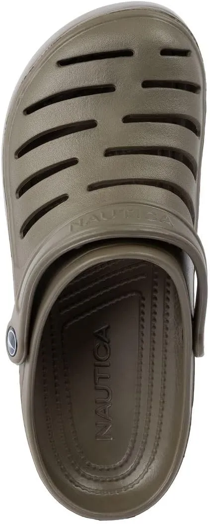 Nautica Men's Clogs - Athletic Sports Sandal - Slip-On with Adjustable Back Strap - (Water Shoes/Fuzzy Slippers) River Edge