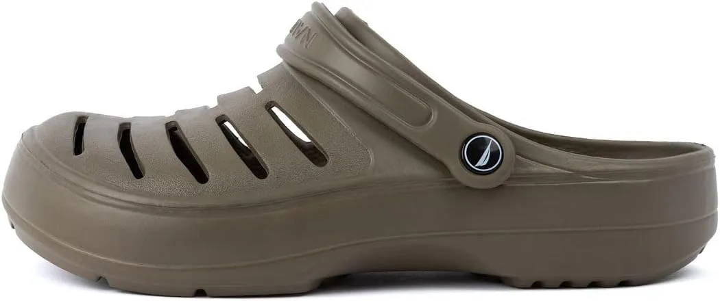 Nautica Men's Clogs - Athletic Sports Sandal - Slip-On with Adjustable Back Strap - (Water Shoes/Fuzzy Slippers) River Edge