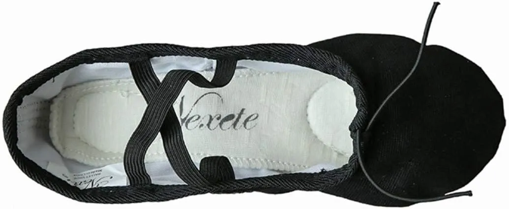 Nexete Ballet Shoes Slippers Classic Canvas Split-Sole Dance Slippers for Toddler Kid Girl Boy Women