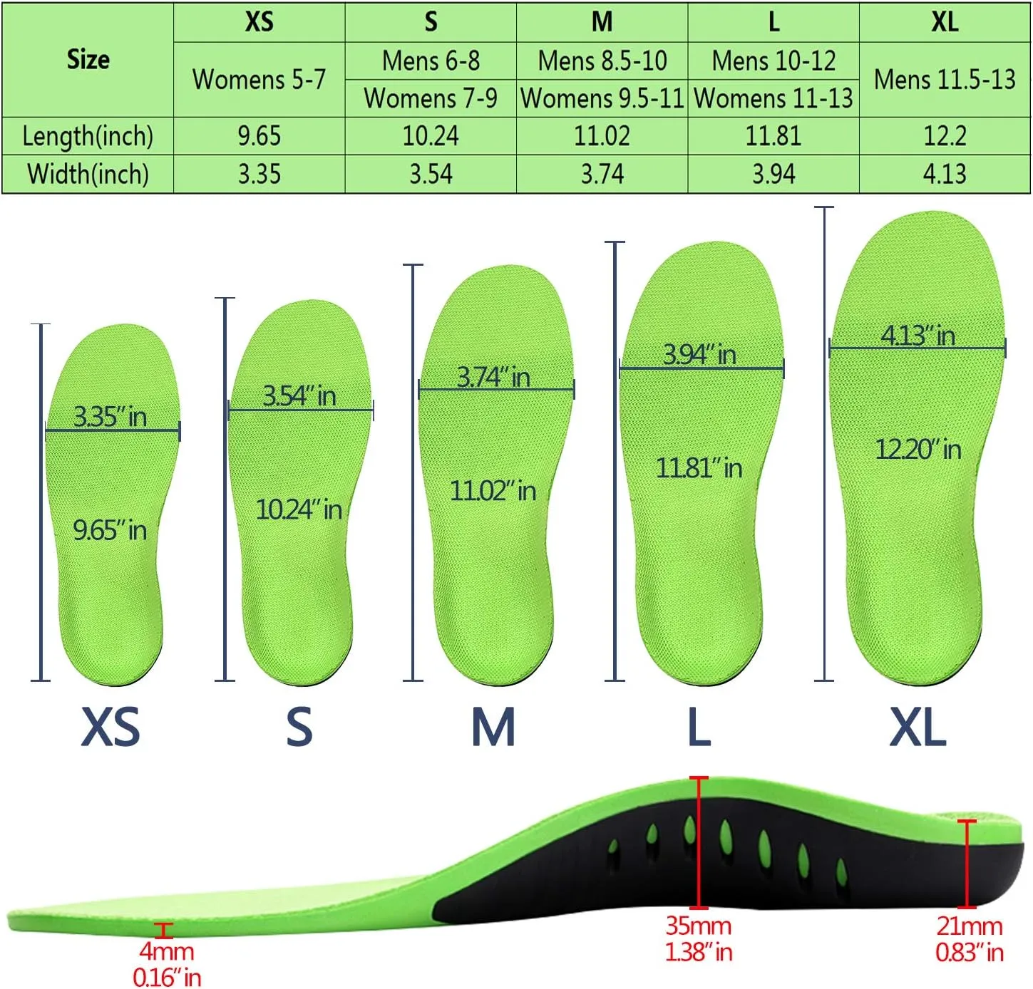 Plantar Fasciitis Arch Support Shoe Inserts Women & Men - Insoles Orthotic Inserts for Flat Feet, Cushioning Shoe Insoles for Foot Pain, Running, Heel Spurs, Arch Pain High Arch - Boot Insoles