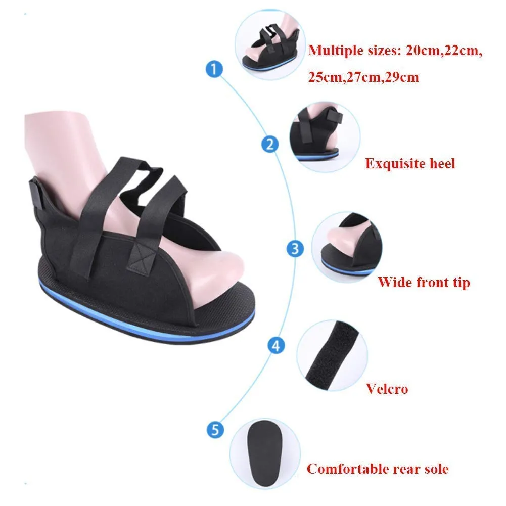 Post Op Shoe Broken Toe Open Walking Shoe Lightweight Surgical Foot Protection Cast Boot Adjustable Straps for Ankle Injures Support Bunion Hammertoe Post Surgery Brace Foot Fracture Orthopedic Shoe