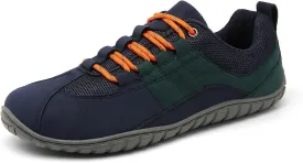 SAGUARO Barefoot Minimalist Shoes - Men's Unisex Adult Blue Casual Running Athletic Shoes - Wide Toe Box, Suede Microfiber Upper, Zero-Drop Sole, Non-Slip Rubber Sole, Removable Insole