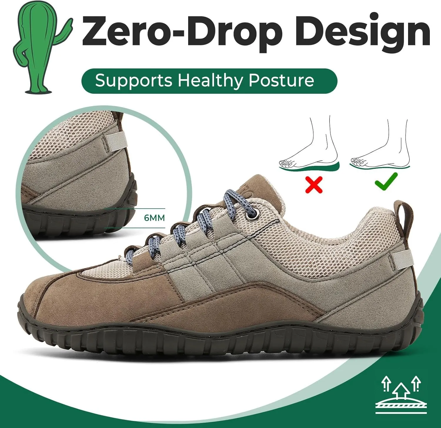 SAGUARO Barefoot Minimalist Shoes - Men's Unisex Adult Blue Casual Running Athletic Shoes - Wide Toe Box, Suede Microfiber Upper, Zero-Drop Sole, Non-Slip Rubber Sole, Removable Insole
