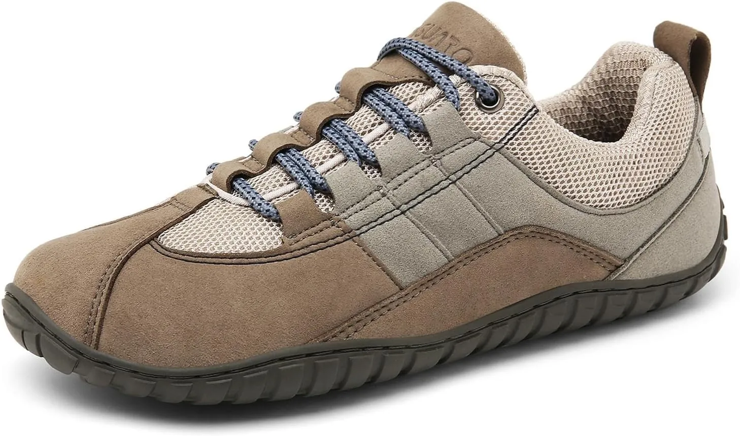 SAGUARO Barefoot Minimalist Shoes - Men's Unisex Adult Blue Casual Running Athletic Shoes - Wide Toe Box, Suede Microfiber Upper, Zero-Drop Sole, Non-Slip Rubber Sole, Removable Insole