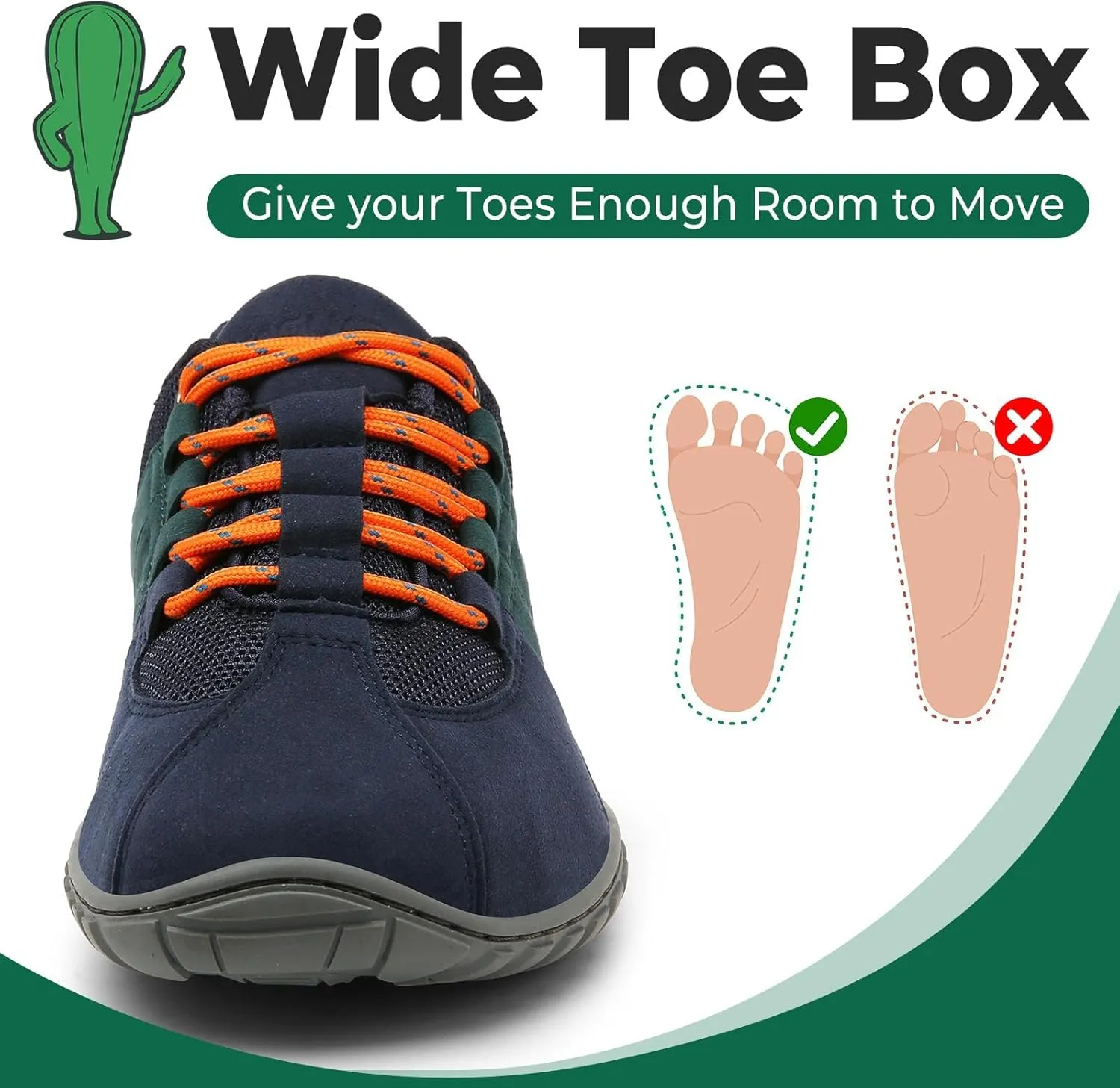 SAGUARO Barefoot Minimalist Shoes - Men's Unisex Adult Blue Casual Running Athletic Shoes - Wide Toe Box, Suede Microfiber Upper, Zero-Drop Sole, Non-Slip Rubber Sole, Removable Insole